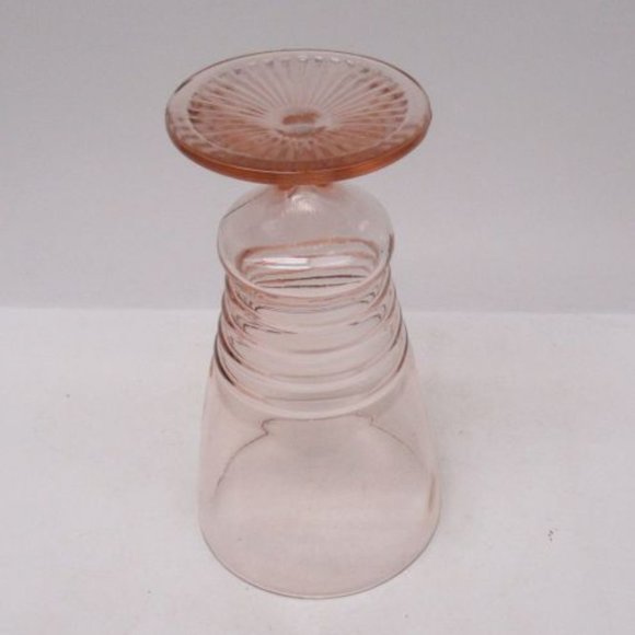 Vintage 1950s Pink SODA FOUNTAIN 6 3/4 Inch High Footed Glass - Picture 4 of 5